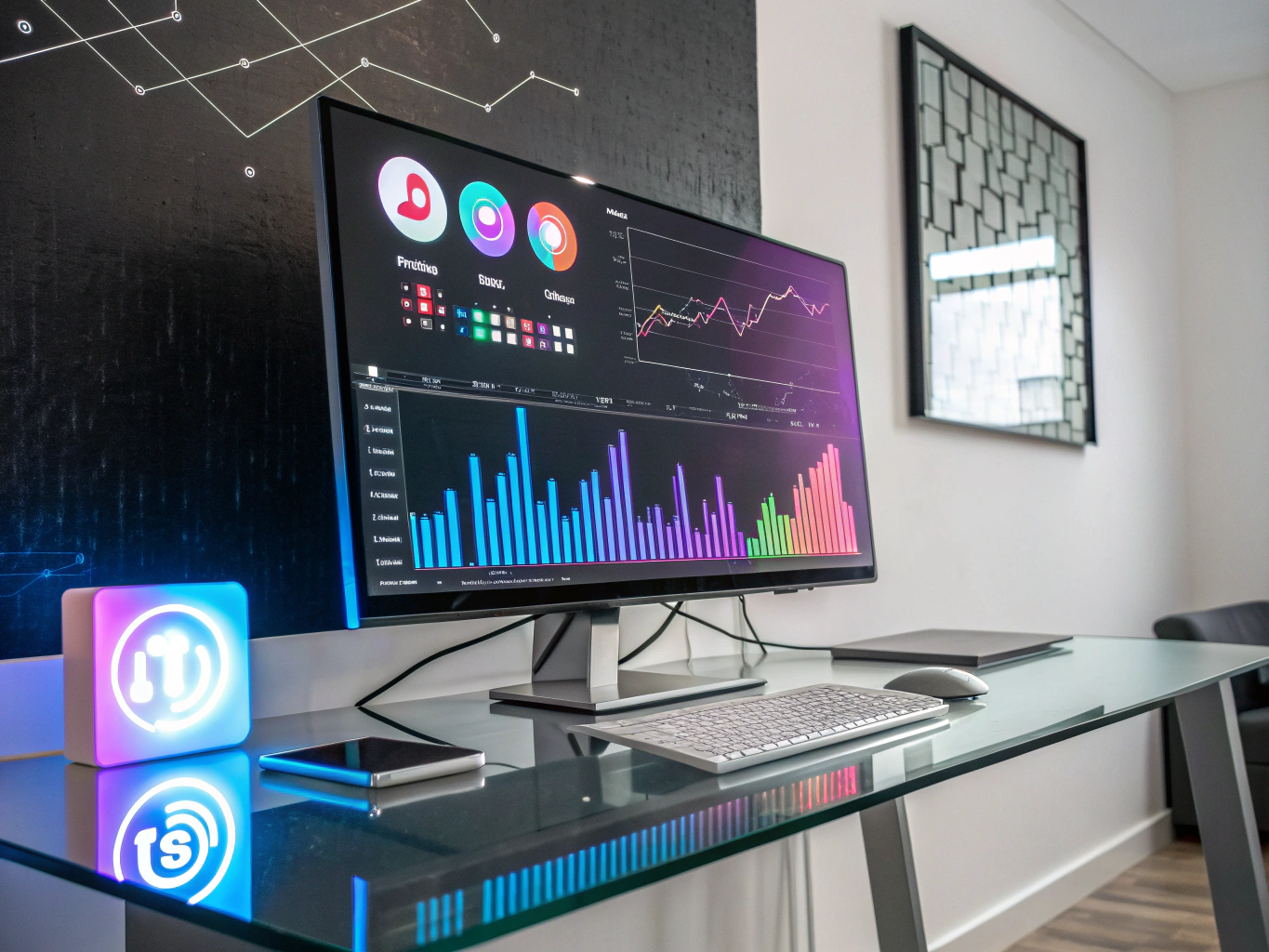 Abstract financial data visualization