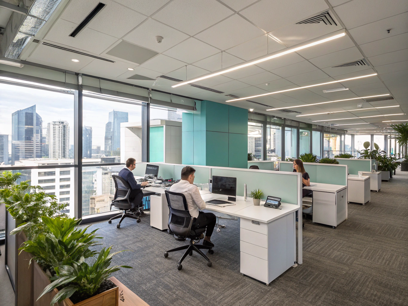 Modern finance office workspace